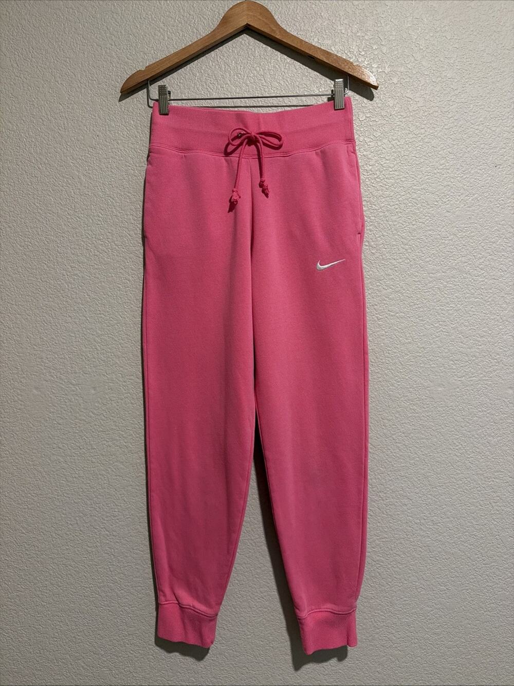Nike Swoosh Jogger Sweat Pant Athleisure Lounge High Rise Wide Waist Barbie Pink